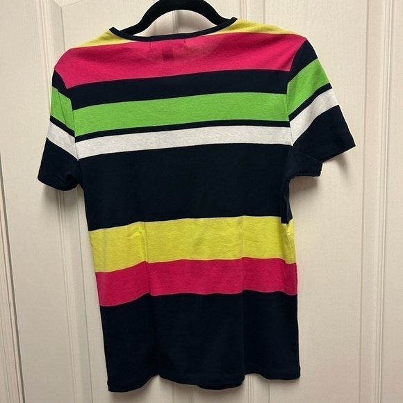 💙🩷NWT Vintage Lauren Ralph Lauren Striped Tee Size S💚💛 - Picture 6 of 9